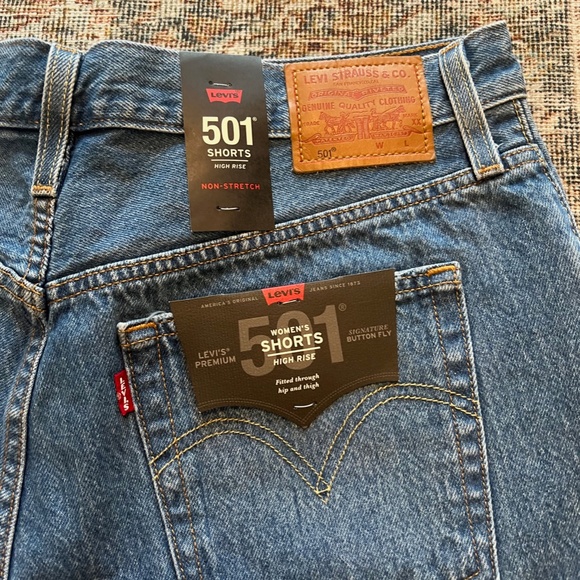 Levi's 501 High Rise Women's Jean Shorts Button Fly Size 30 - Picture 5 of 7